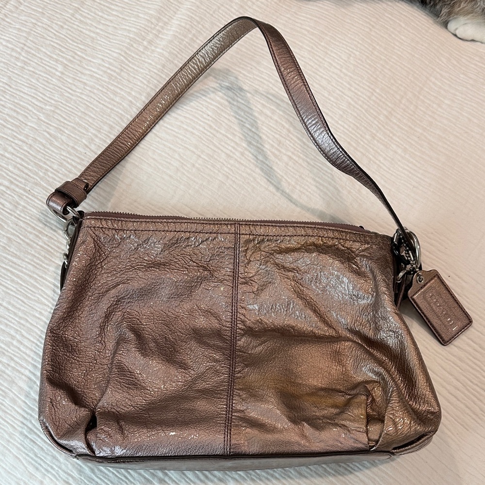 Coach Lavender Leather Shoulder Bag